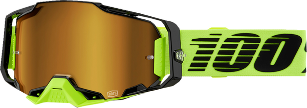 100% Armega Crossbril Fluor Geel - Goude Spiegel lens ( 2026 collection )