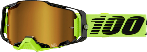100% Armega Crossbril Fluor Geel - Goude Spiegel lens ( 2026 collection )