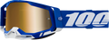 100% Racecraft 2 crossbril Blauw - Goude Spiegel Lens ( 2024 collectie )