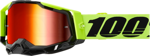 100% Racecraft 2 crossbril Geel - Rode Spiegel Lens ( 2024 collectie )