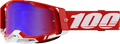 100% Racecraft 2 crossbril Rood- Rode/Blauwe Spiegel Lens ( 2024 collectie )