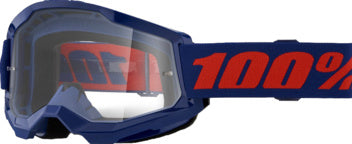 100% Strata 2 Crossbril Navy Blauw - heldere clear lens ( 2026 collection )