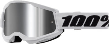 100% Strata 2 Crossbril Wit - Zilver Spiegel lens ( 2026 collection )