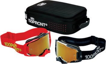 100% Dual Armega Racer Pro Pack - Zwart / Rood + brillenkoffer ( 2026 spring collection )