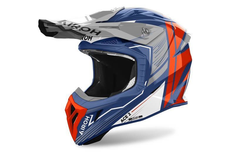 Airoh crosshelm Aviator Ace 2 Engine Cerulean Gloss