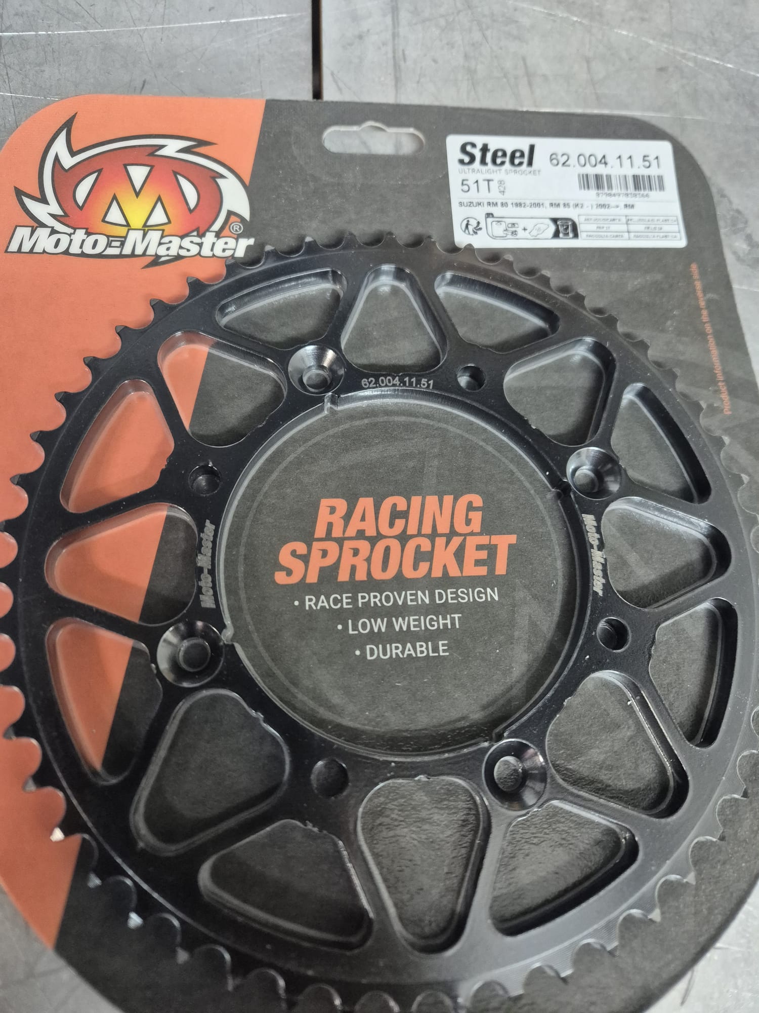 Moto Master achtertandwiel staal 51 tands RM 80/85/YZ 80/85 voor 428 ketting