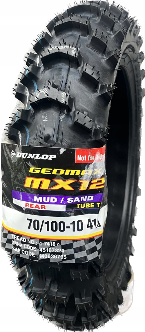 Dunlop Geomax MX 12 Cross achterband 70/100-10