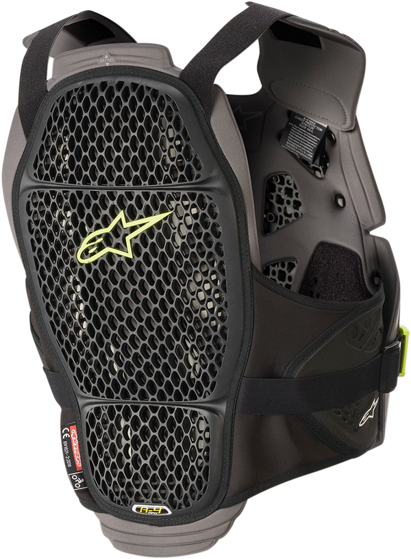 Alpinestars A-4 MAX Bodyprotector Zwart / Antraciet / Fluor Geel maat M / L
