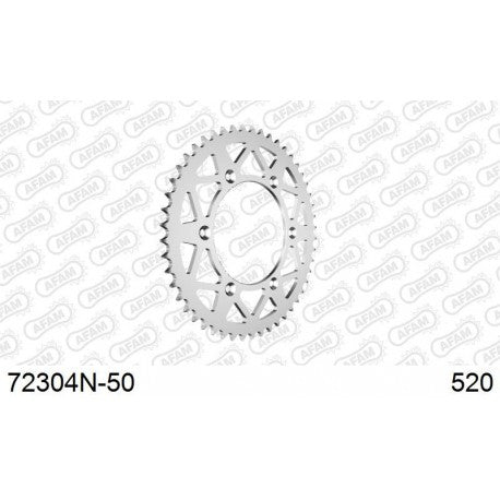 Afam achtertandwiel 48 tands aluminium zilver KTM SX/SX-F/EXC/EXC-F 90- & Husqvarna TC/FC/FE/TE 125/150/250/350/450/501 14-