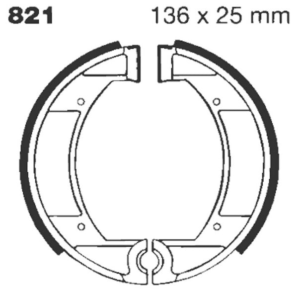 EBC Brake Shoe Water Grooved Series Maico ( remschoenen voorkant )