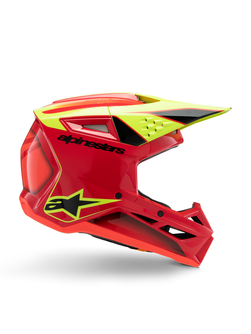 Alpinestars MX Jeugd/Kinderen crosshelm SM3 Fray Rood / Fluor Geel 2026 collectie