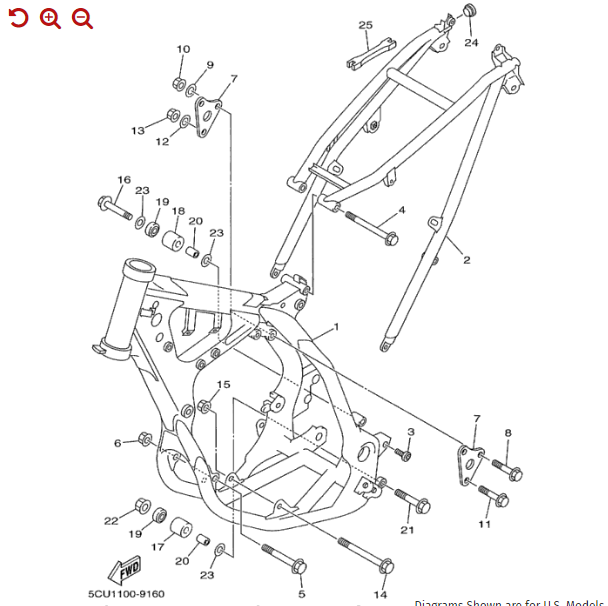 Yamaha OEM bout frame 95817-10110-00