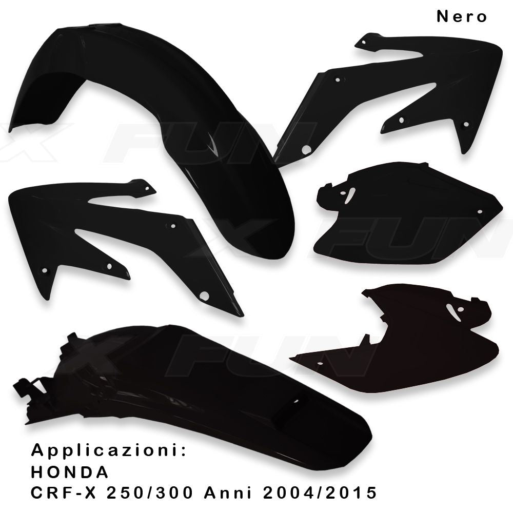 X-Fun plastic kit Zwart Honda CRF 250X 2004-2017