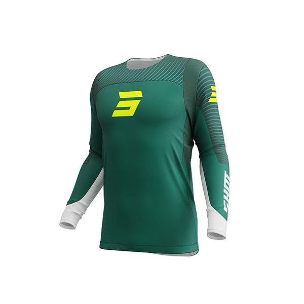 Shot MX Cross Shirt Volwassen Contact GP Groen / Fluor Geel 2026 Collectie