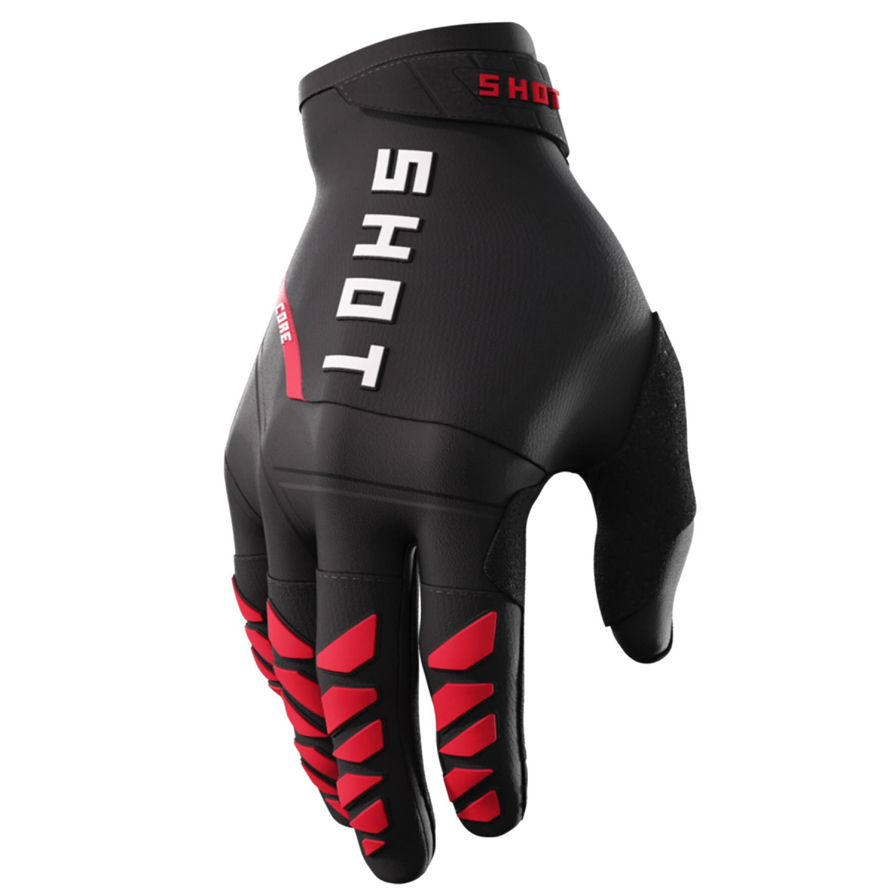 Shot cross handschoenen Core Rood/Zwart Maat M