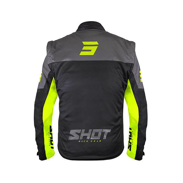 Shot Softshell Enduro Jas Volwassenen Zwart/Fluor Geel met afritsbare mouwen 2026 collectie