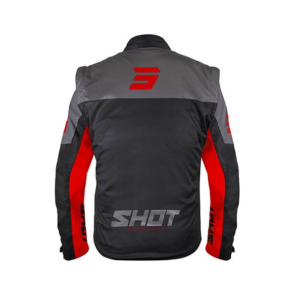 Shot Softshell Enduro Jas Volwassenen Zwart/Rood met afritsbare mouwen 2026 collectie