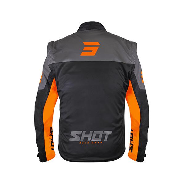 Shot Softshell Enduro Jas Volwassenen Zwart/Oranje met afritsbare mouwen 2026 collectie