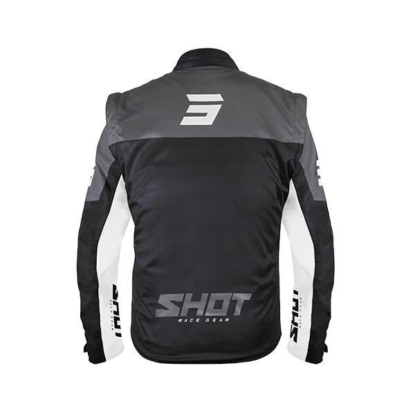 Shot Softshell Enduro Jas Volwassenen Zwart/Wit met afritsbare mouwen 2026 collectie