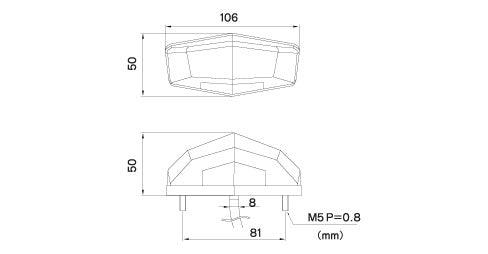 DRC vervangende lens rood voor DRC Moto Led Edge 2 Tail Light
