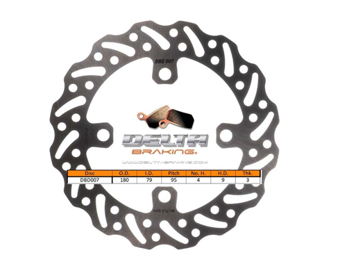 Delta Braking voor remschijf ( 180mm ) Type G Suzuki RM 65 2003-2007 & Kawasaki KX 65 2000-2024