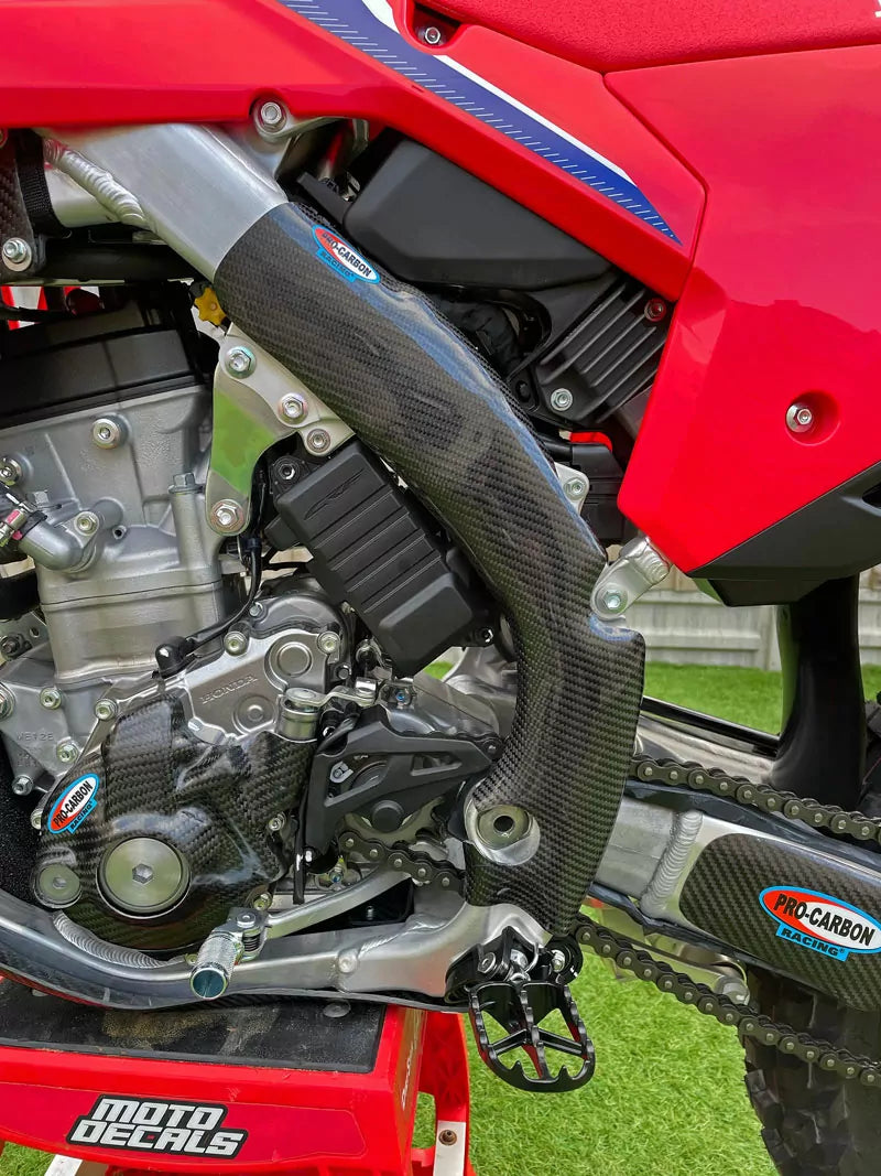 Pro Carbon framebeschermers ( lang ) Honda CRF 250R 2022-2023 & CRF 450R 2021-2023