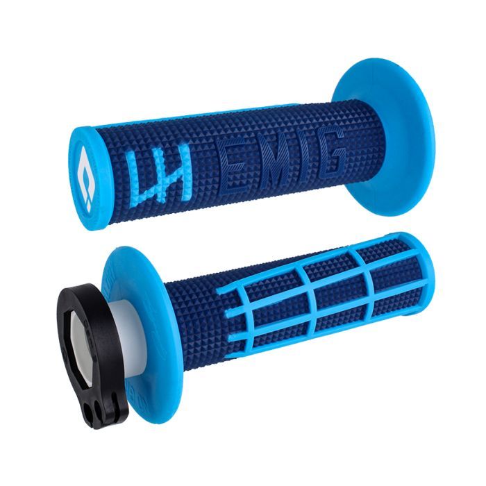 Odi Lock-On V2 Emig 2.0 handvaten alle 2+ 4 takt navy/cyaan