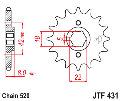 JT voortandwiel 13 tands Suzuki RM 400 1978-1980 & RM 250 1979-1981 & PE 250 1978-1981