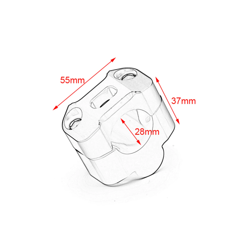 Airtime Stuurklemmen voor 22mm stuur naar 28,6mm universeel ( Zwart )