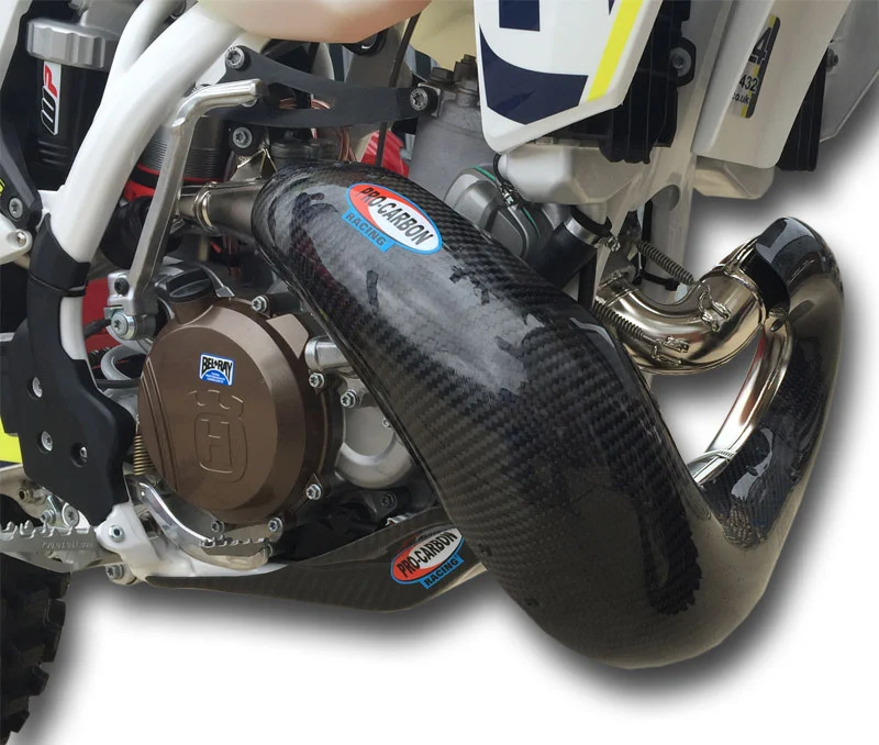 Pro Carbon uitlaatbocht bescherming Husqvarna TE 250/300 2017-2019 & TC 250 2017-2018 & KTM SX 250 2017-2018 & EXC 250/300 2017-2019 ( voor standaard uitlaatbocht )