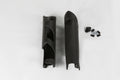 UFO voorvork beschermers Zwart KTM SX 125/150/250 07-14 & SX-F 250/350/450 07-14 & EXC 250/300 08-15 & EXC-F 250/350/450/500 08-15 & Husqvarna TC/FC 125/250/350/450 14 & TE 125/250/300 14-15 & FE 250/350/450/501 14-15
