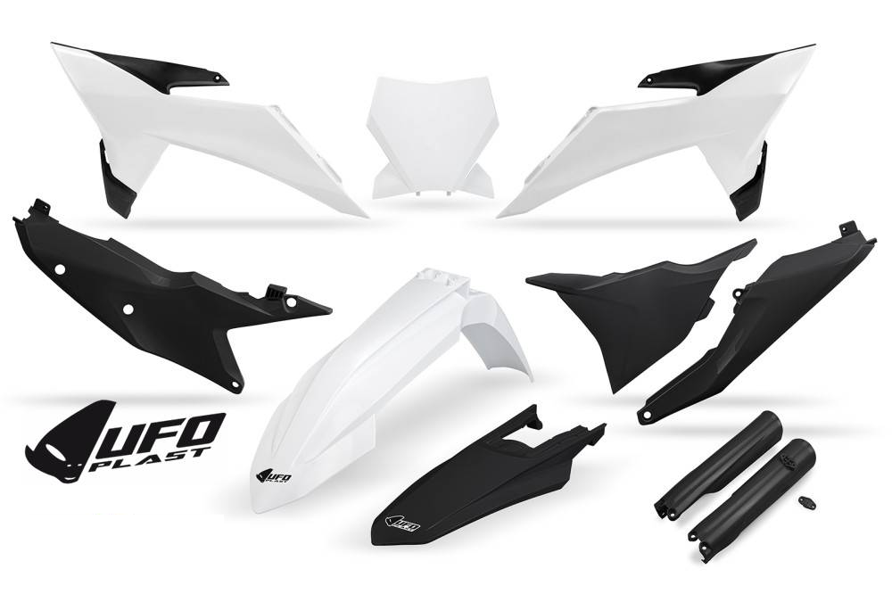 UFO plastic kit Wit/Zwart ( Full kit ) KTM SX 125/150/250/300 2023-2026 & SX-F 250/350/450 2023-2026 ( model 2025 )
