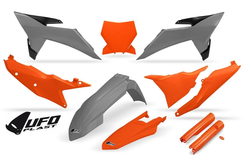 UFO plastic kit Oranje/Grijs ( Full kit ) KTM SX 125/150/250/300 2023-2026 & SX-F 250/350/450 2023-2026 ( model 2025 )