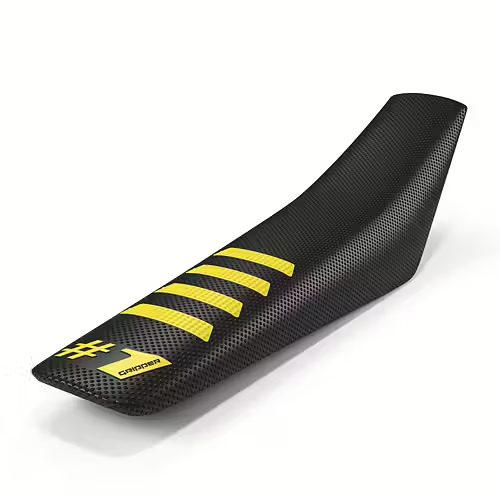 Onegripper waterdicht universeel zadelovertrek Ribbed Zwart / Geel #1