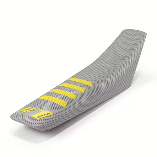 Onegripper waterdicht universeel zadelovertrek Ribbed Licht Grijs / Geel #1
