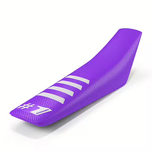 Onegripper waterdicht universeel zadelovertrek Ribbed Paars / Wit #1