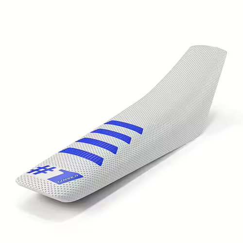 Onegripper waterdicht universeel zadelovertrek Ribbed Wit / Blauw #1