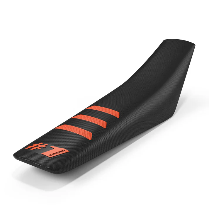 Onegripper waterdicht universeel zadelovertrek Ribbed Light Zwart / Oranje #1