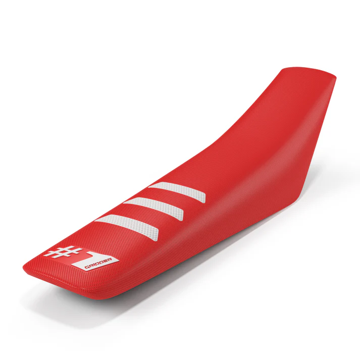 Onegripper waterdicht universeel zadelovertrek Ribbed Light Rood / Wit #1