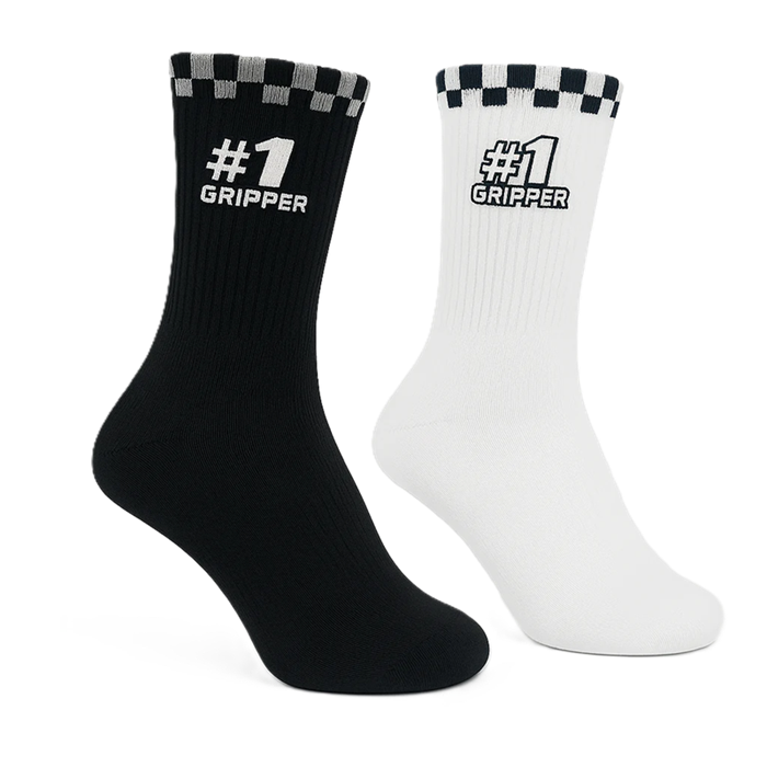 Onegripper #1 crew sokken kinderen Zwart ( voor schoenmaat 26-34 )