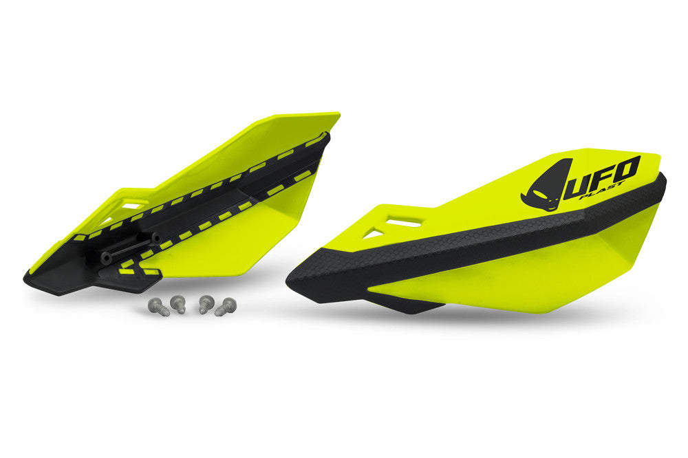 UFO Traxion Handkappen voor KTM/Husqvarna/Gas Gas/Honda originele bevestiging Fluor Geel / Zwart