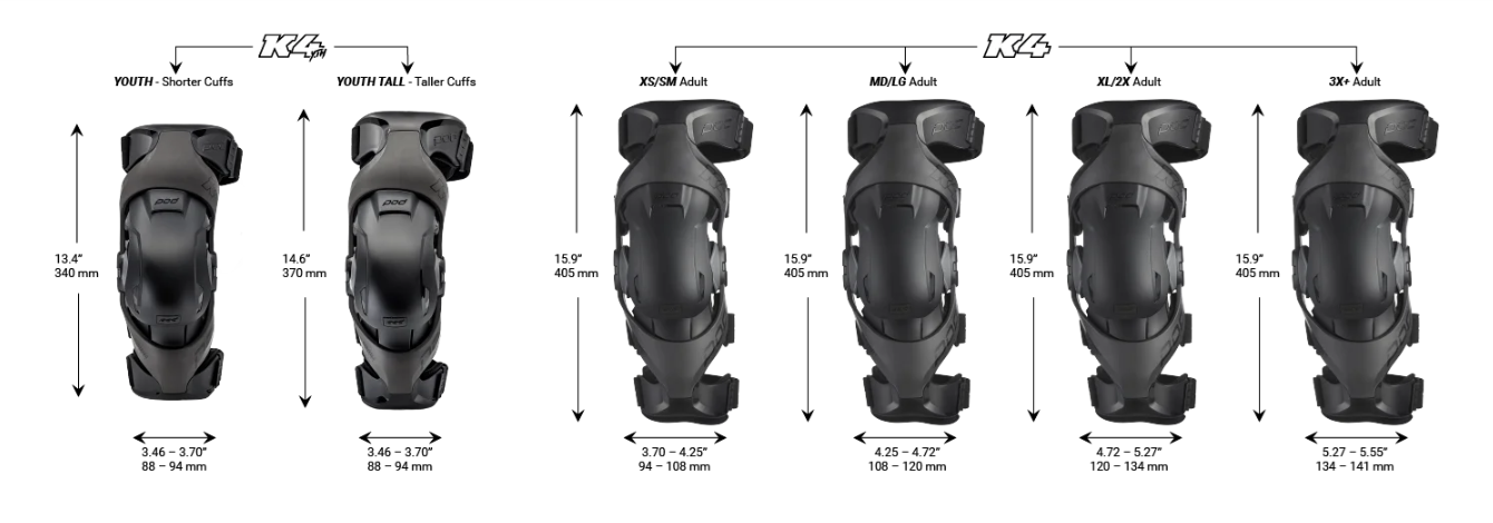 POD K4 2.0 Kniebeschermers volwassen Zwart maat XL/XXL