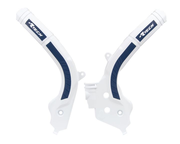 Racetech frame beschermers wit / Blauw KTM 16-18 & Husqvarna 16- & Gas Gas