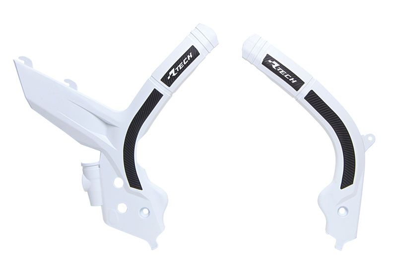Racetech frame beschermers wit / zwart KTM SX 125/150/250 2019-2022 & SX-F 250/350/450 2019-2022 & EXC/EXC-F 250/300/350/450/500 2020-2023