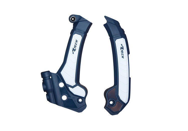 Racetech frame beschermers Blauw / Wit Husqvarna TC 125/250 2023- & FC 250/350/450 2023- & TE 150i/250i/300i 2024- & FE 250/350/450/501 2024-
