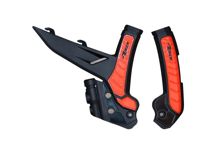 Racetech frame beschermers Zwart / Oranje KTM SX 125/250/300 2023- & SX-F 250/350/450 2023- & EXC/EXC-F 150/250/300/350/450/500 2024-