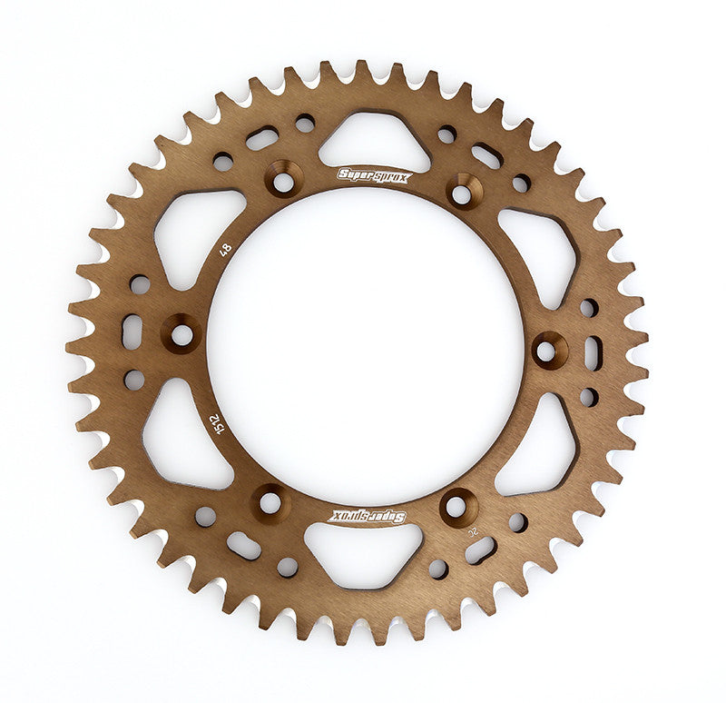 Supersprox achtertandwiel aluminium ( bronze kleur ) 46 tands KTM SX 65 01-19 & Husqvarna CR 65 11-13 & TC 65 17-19