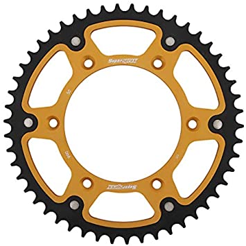 Supersprox achtertandwiel 47 tands staal/aluminium met goude binnenring Fantic XX/XE 125 2021 & Yamaha YZ/YZ F 125/250/450 99-