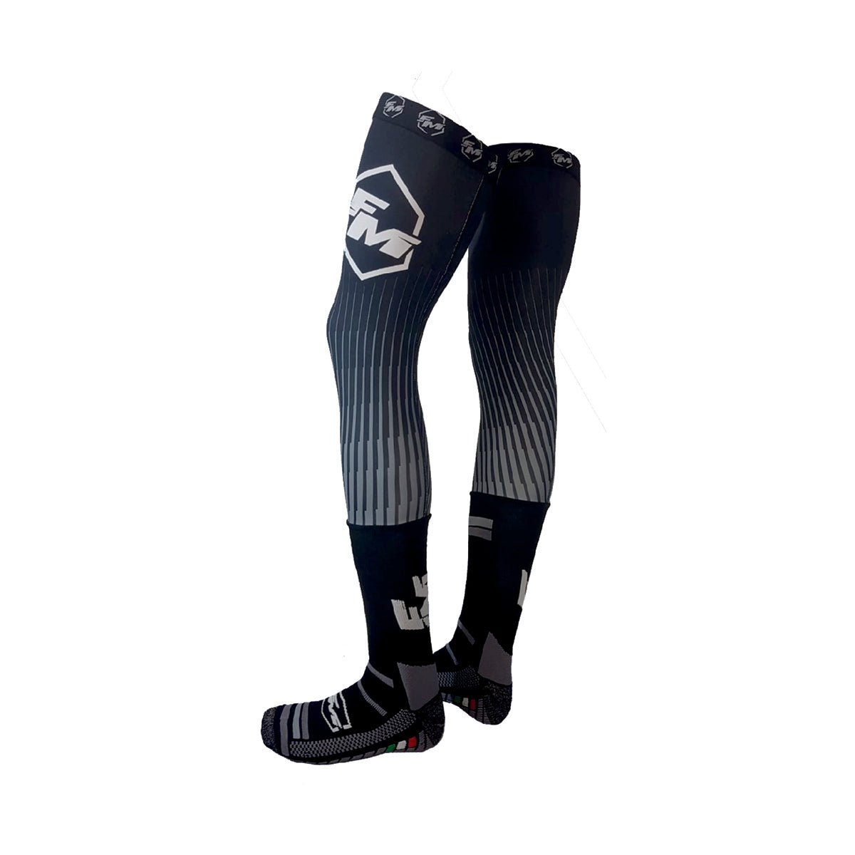 FM Racing MX Sokken voor kniebrace Zwart / Blauw voor crosslaarzen maat 40-42