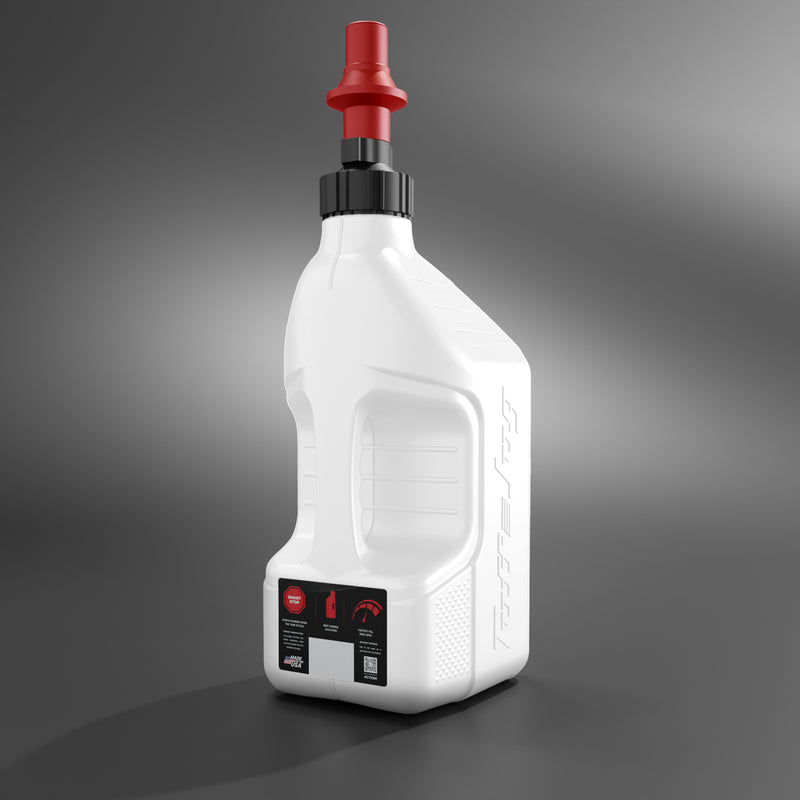 Tuff Jug brandstoftank wit met rode cap 10 liter ( GEN 3 )